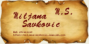 Miljana Savković vizit kartica